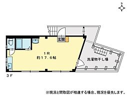 武本ビル 3階ワンルームの間取り