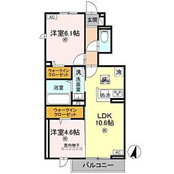 フォーゲルセレーノ A棟 2LDKの間取図画像