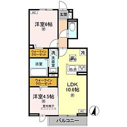 フォーゲルセレーノ A棟 2LDKの間取図画像