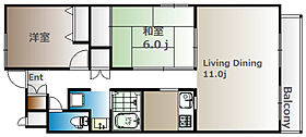 岡山県岡山市北区庭瀬（賃貸マンション2LDK・2階・60.69㎡） その2