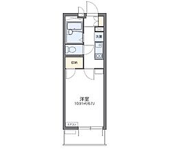 レオパレス凛凛 2階1Kの間取り