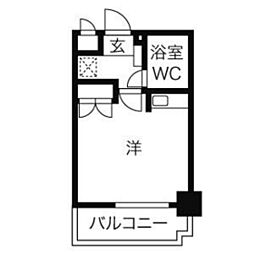 岡山電気軌道東山本線 柳川駅 徒歩3分の賃貸マンション 5階ワンルームの間取り