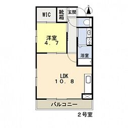 Casaあくら通り 1LDKの間取図画像