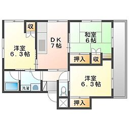 ルネ・津島 3DKの間取図画像