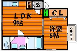 カーサ福浜西 1LDKの間取図画像