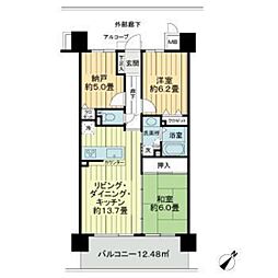 サーパス医大南 2SLDKの間取図画像