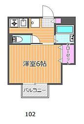 プレジィール京山 1Kの間取図画像