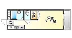 ピアブルークレスト1 1Kの間取図画像