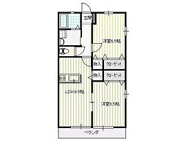 エアフォルク2 2LDKの間取図画像