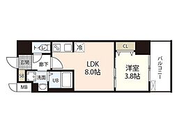 S-RESIDENCE表町 1LDKの間取図画像