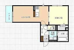 ル・シェル中庄1 1LDKの間取図画像