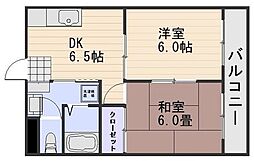 グランディール十日市 2DKの間取図画像