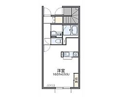 レオネクストエアル 1Kの間取図画像