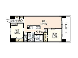 ポレスター岡山ターミナルシティ 2LDKの間取図画像