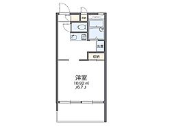 レオパレス田園 1Kの間取図画像