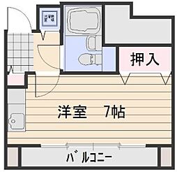 セシルタワー ワンルームの間取図画像
