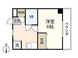 センチュリーロイヤル岡山 1Kの間取図画像
