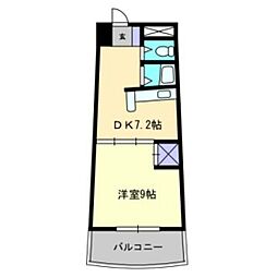 エクセルメゾン岡山 1DKの間取図画像