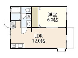 湯浅コーポ 1LDKの間取図画像