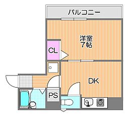 第一天瀬ビル 1DKの間取図画像