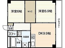 ハアラン御南 2LDKの間取図画像