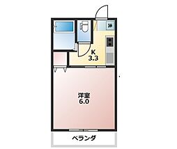 パークプレイス西川原2 1Kの間取図画像