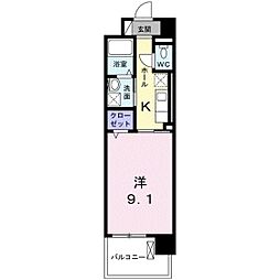 セントラルヒルズ昭和町 1Kの間取図画像