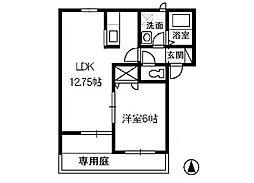 ソレールB 1LDKの間取図画像