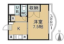 カーサ・アネイロ 1Kの間取図画像