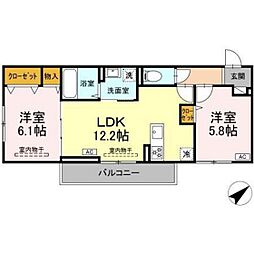 HOPELODGEJ 2LDKの間取図画像