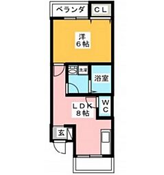 セントラル壱番館 1LDKの間取図画像