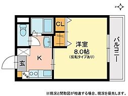 グレースシャトル本町D 1Kの間取図画像