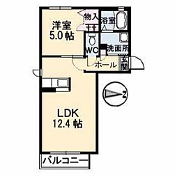 ハピーハイツ 1LDKの間取図画像