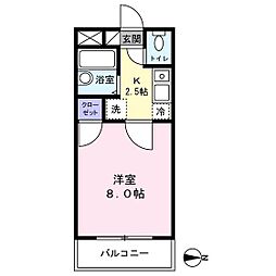 パルミラ津高 1Kの間取図画像