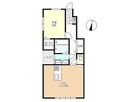 アルカンジュ中庄2 1LDKの間取図画像