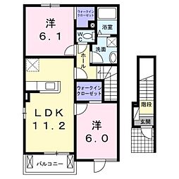 サンパティーク 2LDKの間取図画像