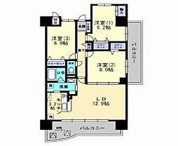 クレール西市 3LDKの間取図画像