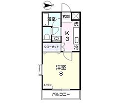 コーポ半田5 1Kの間取図画像