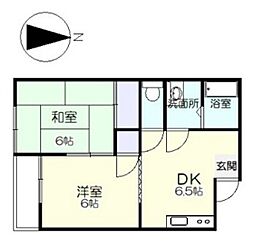 辰巳ハイツ 2DKの間取図画像