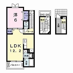 リバーサイド2 1LDKの間取図画像