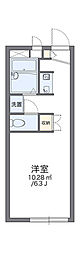 レオパレスクレールJ・K 1Kの間取図画像