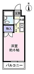 片山グリーンハイツ 1Kの間取図画像