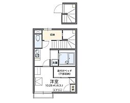 レオパレスFUZIMONB 1Kの間取図画像