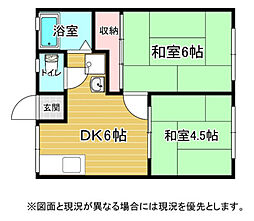 LOCKUP福成B棟 2DKの間取図画像