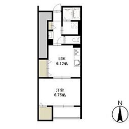 一寿庵 nagomi 1LDKの間取図画像