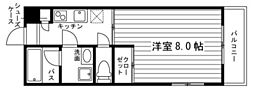 エデンパーク医大南 1Kの間取図画像