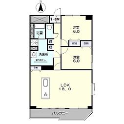 ライオンズマンション西市駅前 2LDKの間取図画像
