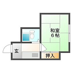 和久田ビル 1Kの間取図画像