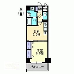 ハアラン表町 1DKの間取図画像