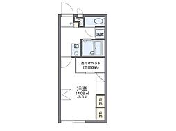 レオパレスYouYou早島 1Kの間取図画像